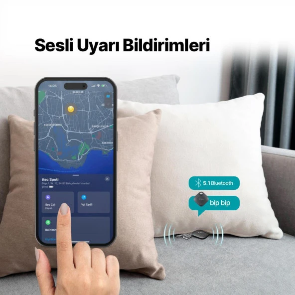 Ttec Apple Lisanslı Akıllı Takip Cihazı Air Tag Sesli Uyarı Kedi Köpek Araç Bavul Araç Takip Cihazı - 4