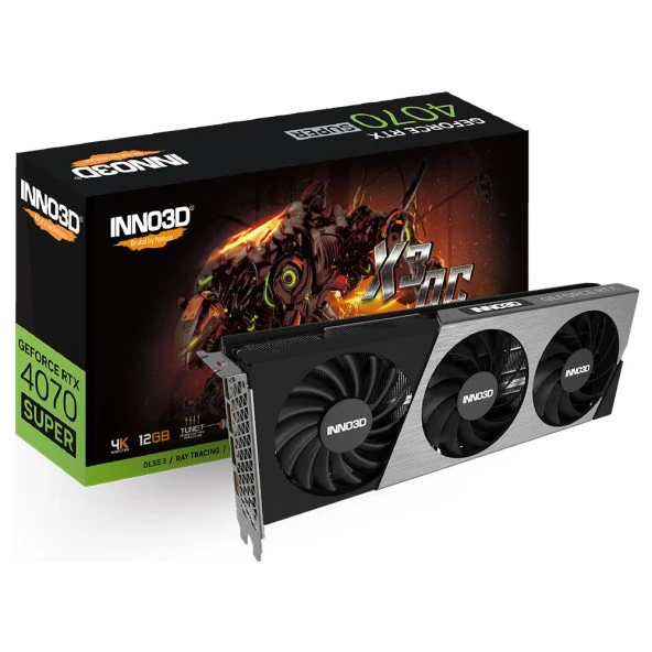 Inno3D Nvidia GeForce RTX4070 SUPER x3 OC 12GB 192Bit GDDR6X Ekran Kartı (N407S3-126XX-186162L)