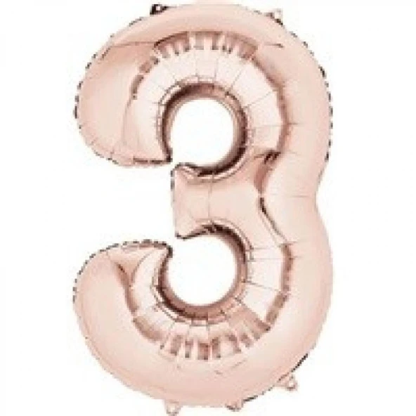 3 Rakam Rose Gold Folyo Balon 72 cm