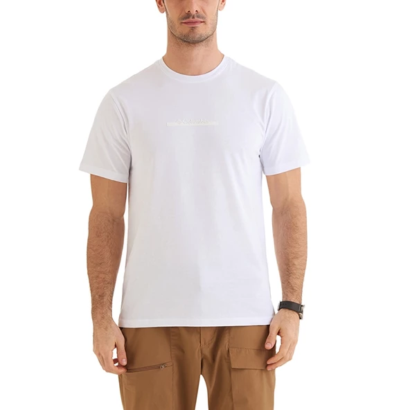 Columbia CSC Bar Split Graphic Kısa Kollu Erkek T-shirt Beyaz CS0121-100