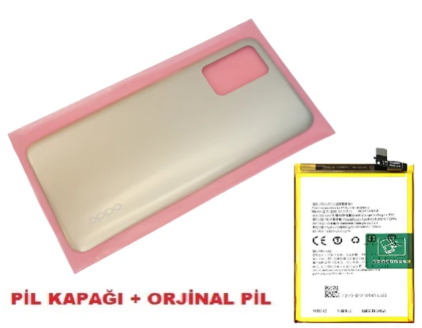 Tkgz Oppo A54 Arka Pil Batarya Kapağı + PİL (CAM) GOLD