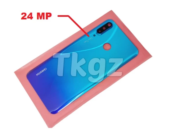 Tkgz Huawei Uyumlu P30 Lite Arka Pil Batarya Kapağı ( Kamera Lensli 24 MP) MAVİ