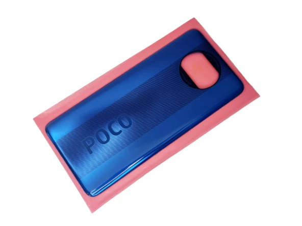 Tkgz Xiaomi Poco X3 / Poco X3 NFC Arka Kapak Batarya Pil Kapağı (CAM) MAVİ