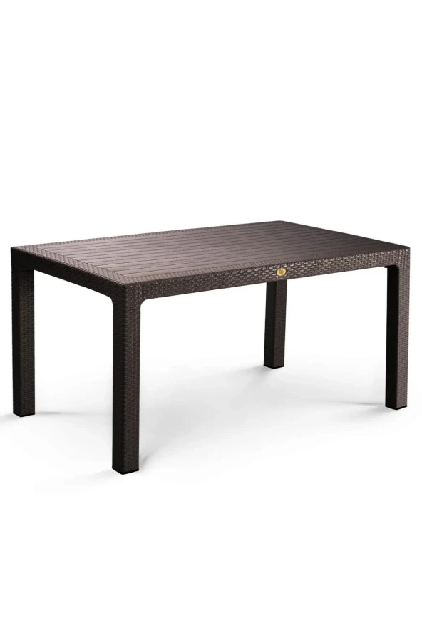 Almina Rattan Masa Takımı 80x140 Camsız Masa 4 Kişilik Rattan Sandalye Seti Bahçe Balkon Teras Takımı - 2