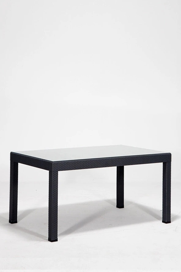 Almina Rattan Masa Takımı 80x140 Camlı Masa 4 Kişilik Bambu Sandalye Seti Bahçe Balkon Teras Takımı - 2