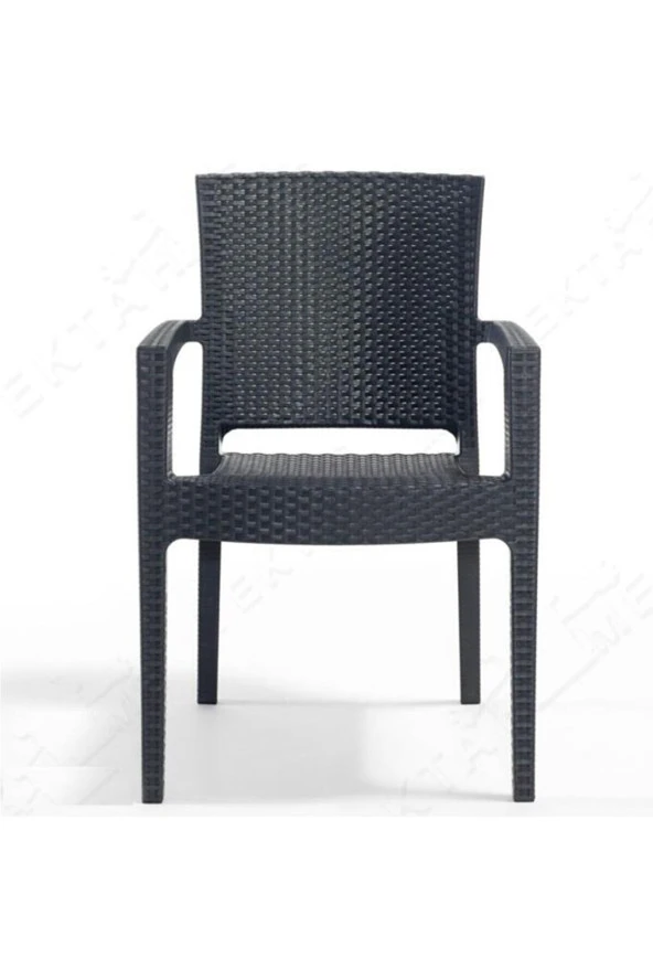 Almina Rattan Masa Takımı 80x140 Camlı Masa 4 Kişilik Rattan Sandalye Seti Bahçe Balkon Teras Takımı - 3