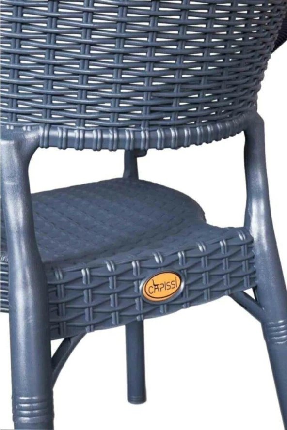 Almina Rattan Masa Takımı 80x140 Camlı Masa 4 Kişilik Bambu Sandalye Seti Bahçe Balkon Teras Takımı - 5