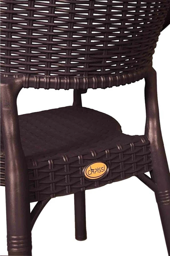 Almina Rattan Masa Takımı 90x150 Camlı Masa 6 Kişilik Bambu Sandalye Seti Bahçe Balkon Teras Takımı - Resim 2