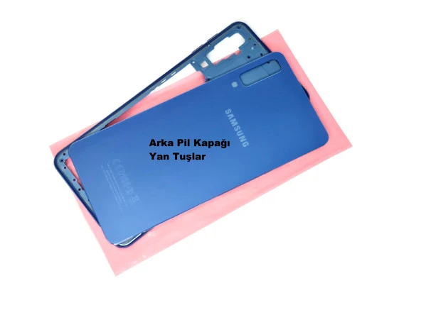 Tkgz Samsung Galaxy A7 A750 (2018) kasa Arka Pil Batarya Kapağı MAVİ