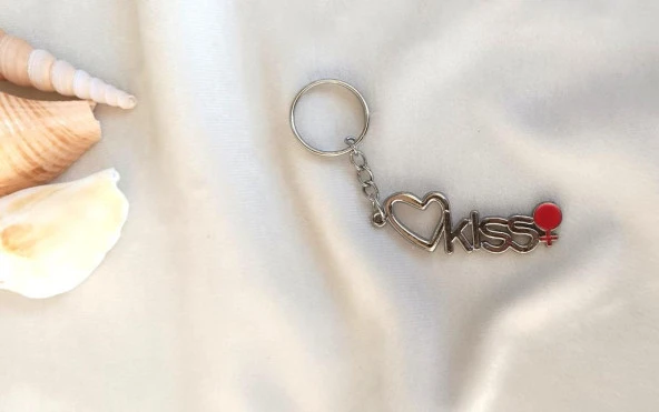Anahtarlık Kalp Metal Anahtarlık Çanta Araba Cüzdan Süsü - Resim 3