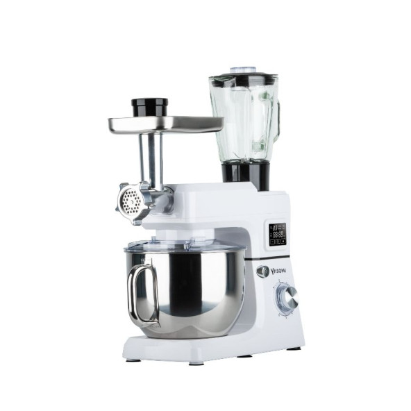 Yasomi 1511bml 7 litre Led Ekranlı Kıyma Çekme Aparatlı Blender Stand Mikser Mutfak Şefi (Beyaz) - 4