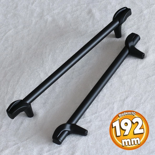 Prade 192 mm Mat Siyah Metal Kulp Çekmece Mobilya Mutfak Dolap Kapak Kulpları Dolabı Kulbu Kulpu