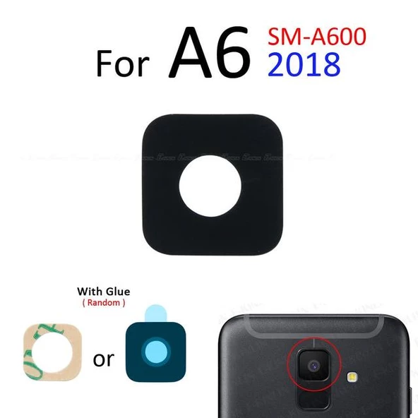 Tkgz Samsung Galaxy A6 A600 Arka Kamera Camı Lens Yapışkanlı