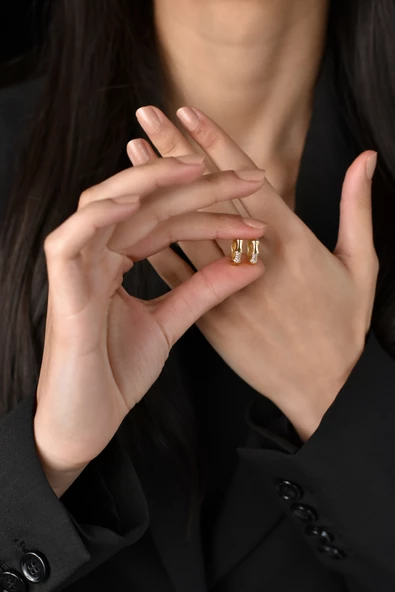 ÇG Kp43 Kemik Model Halka Küpe - 2