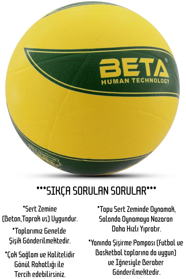 Voleybol Topu Pompalı Dahil Set Kauçuk Beta Dikişsiz Yekpare Üretim Yeşil - 2