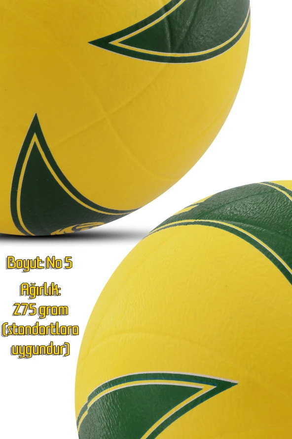 Voleybol Topu Pompalı Dahil Set Kauçuk Beta Dikişsiz Yekpare Üretim Yeşil - 5