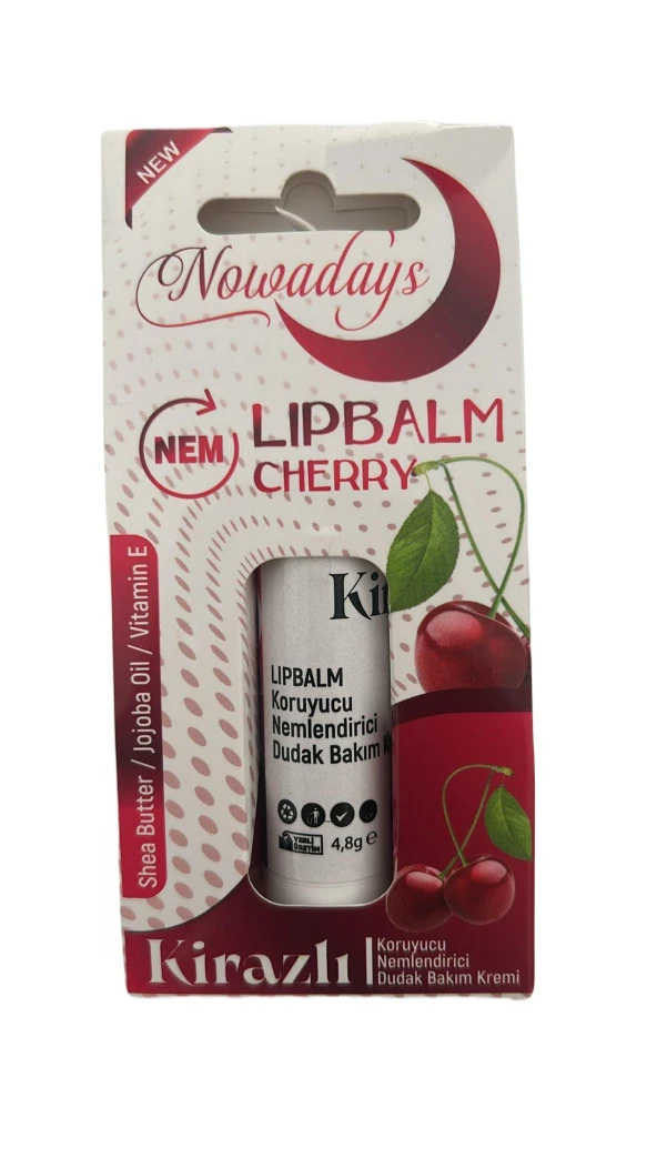 Nowaday's Lipbalm Koruyucu Nemlendirici Dudak Bakım Kremi Kiraz Aromalı 8684364767315