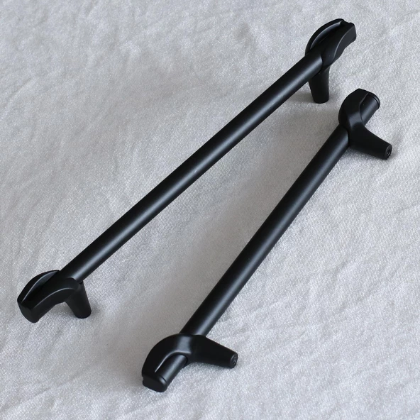 Prade 224 mm Mat Siyah Metal Kulp Mobilya Çekmece Mutfak Dolap Kapak Kulpları Dolabı Kulbu Kulpu - 2