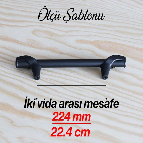 Prade 224 mm Mat Siyah Metal Kulp Mobilya Çekmece Mutfak Dolap Kapak Kulpları Dolabı Kulbu Kulpu - 6