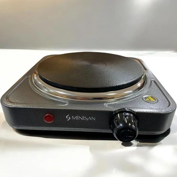 Minisan MS 5002 Tek Gözlü Elektrikli  1500W  Set Üstü Ocak DÖVME GRİ ürün görseli 1