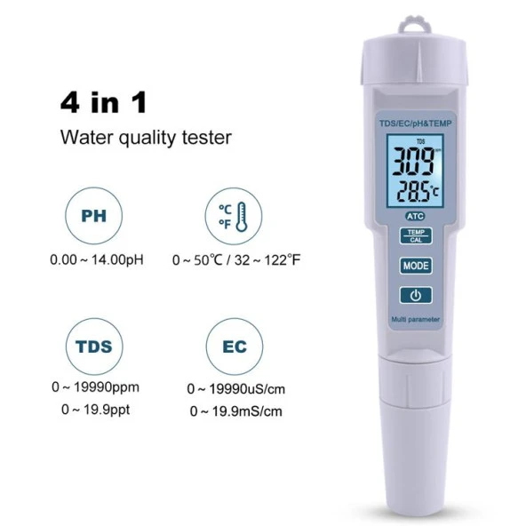 PH-686 4'ü 1 arada PH Metre TDS EC ve Sıcaklık Ölçer - Resim 5