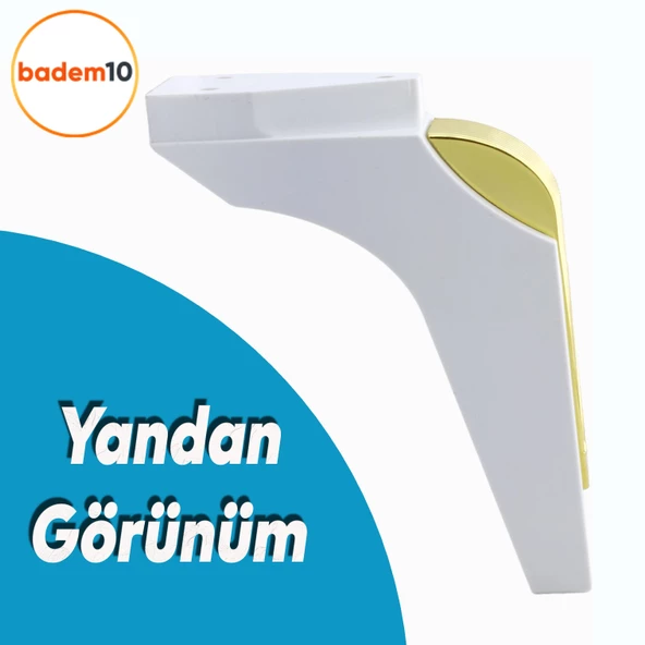 Salkım Mobilya Oturma Grubu Kanepe Sehpa TV Ünitesi Koltuk Ayağı Baza Ayakları Beyaz Altın 16 cm - Resim 3