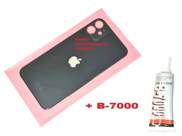 Tkgz İPhone 11 Arka Pil Batarya Kapağı (CAM+B-7000) SİYAH