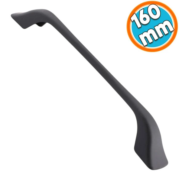 Mobilya Mutfak Dolabı Çekmece Dolap Kapak Kulpu Kulbu 160 mm Siyah Metal Kulp