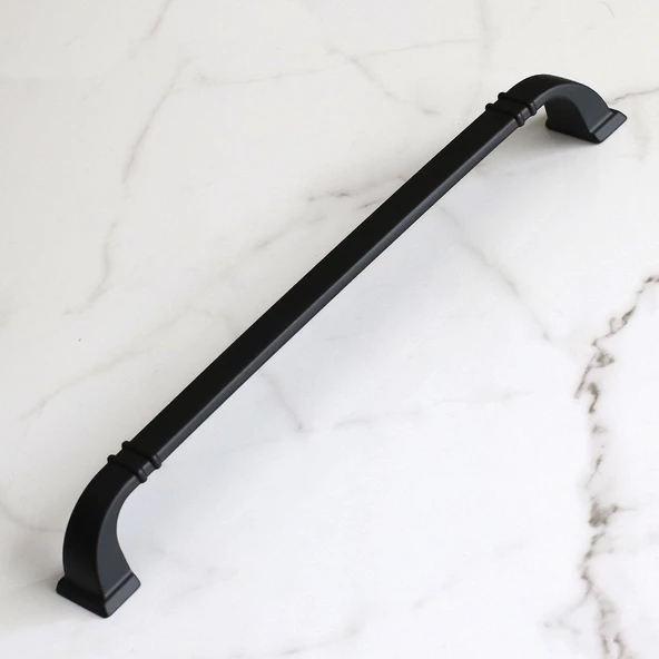 Roma 224 mm Mat Siyah Kulp Metal Mobilya Çekmece Dolap Kapak Mutfak Kulpları Kulbu Dolabı Kulpu - Resim 6