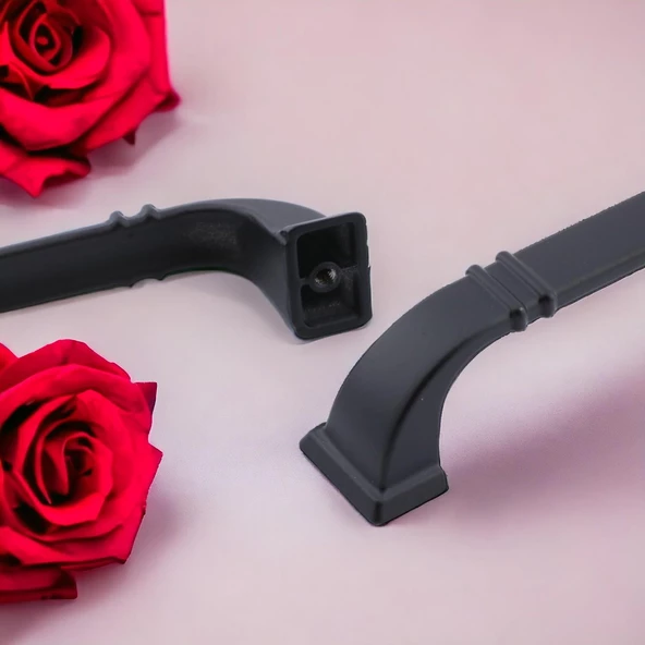 Roma 224 mm Mat Siyah Kulp Metal Mobilya Çekmece Dolap Kapak Mutfak Kulpları Kulbu Dolabı Kulpu - Resim 2