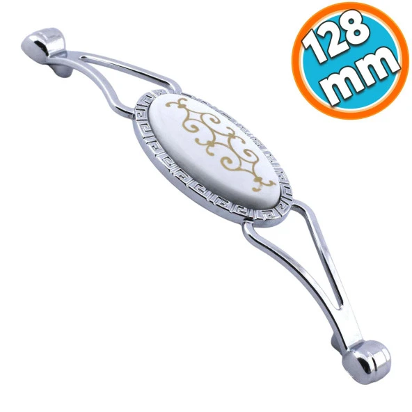 Mobilya Kulp Mutfak Dolabı Çekmece Dolap Kulpları Kapak Kulpu Kulbu Krom Renk 128 mm Metal ürün görseli