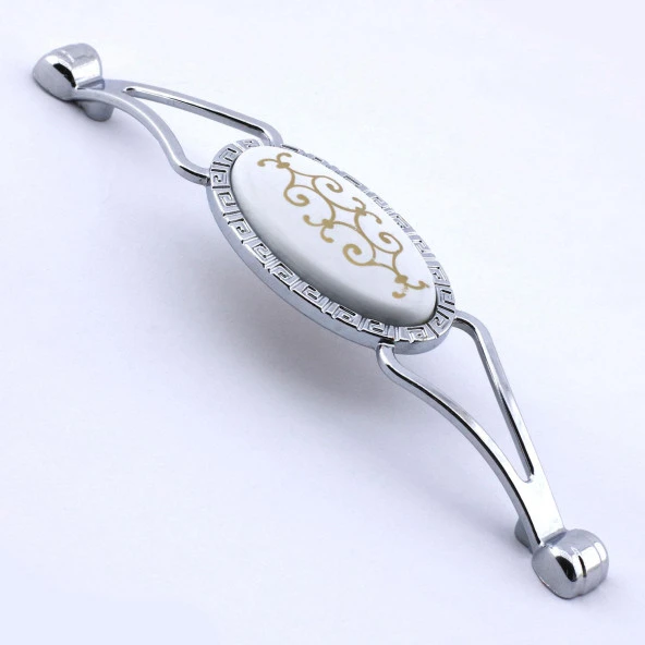 Mobilya Kulp Mutfak Dolabı Çekmece Dolap Kulpları Kapak Kulpu Kulbu Krom Renk 128 mm Metal - Resim 3