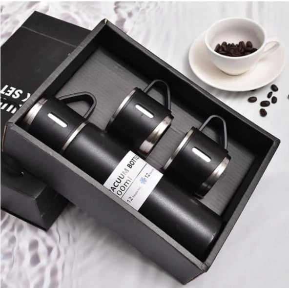 Termos Fincan Seti Vakumlu Kamp Seti 12 Saat Sıcak 12 Saat Soğuk Kalabilen Bootle 500 ML Vacuum Flask Set