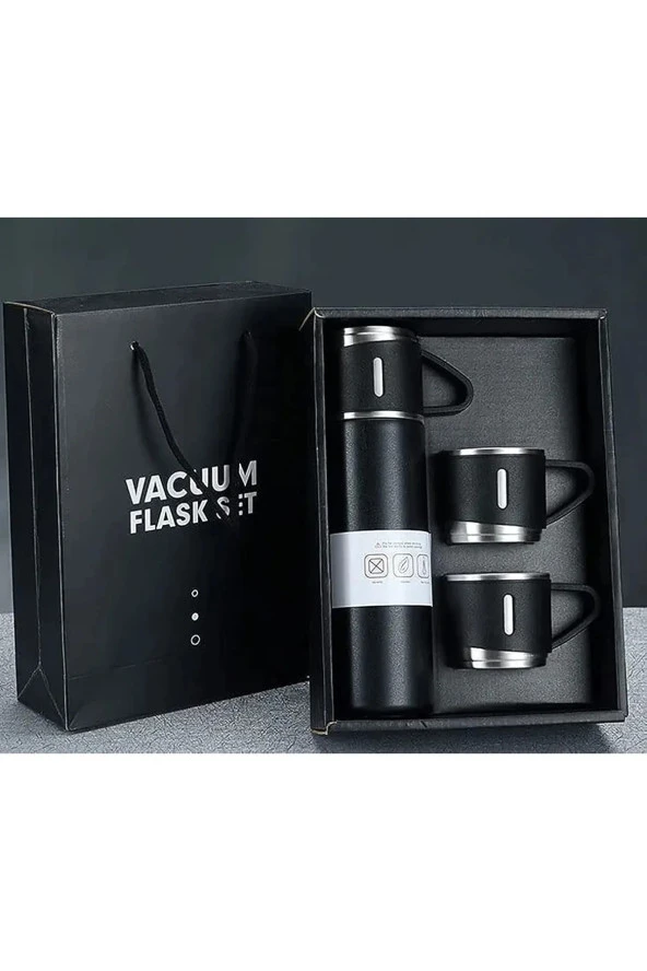 Termos Fincan Seti Vakumlu Kamp Seti 12 Saat Sıcak 12 Saat Soğuk Kalabilen Bootle 500 ML Vacuum Flask Set - 3
