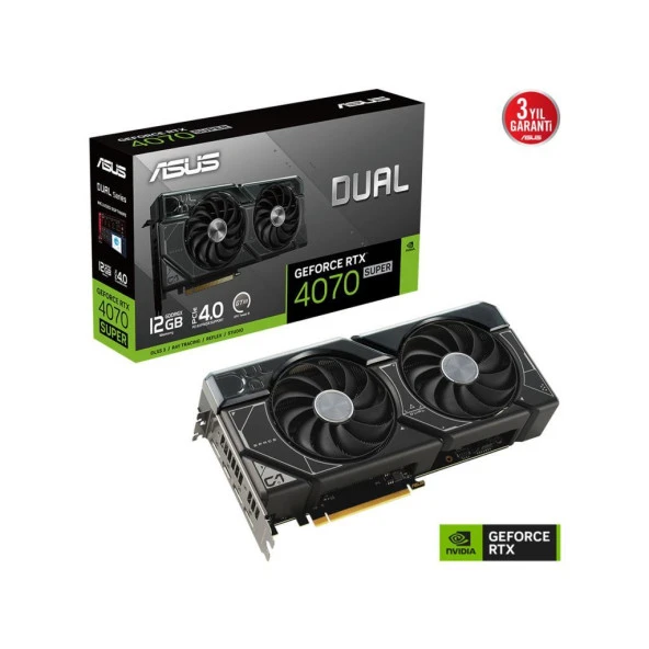 Asus DUAL-RTX4070S-12G RTX 4070 S 12 GB GDDR6X 192B Gaming Ekran Kartı