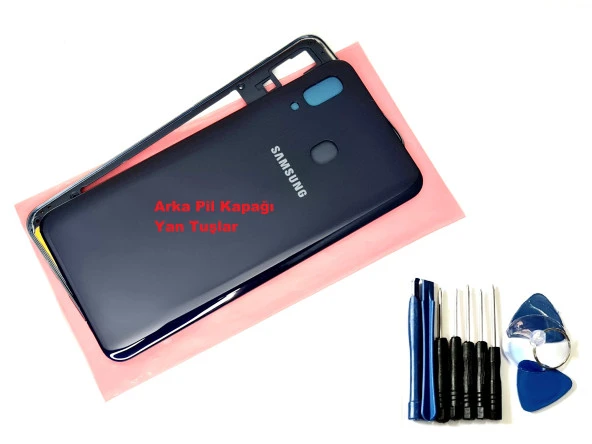 Tkgz Samsung Galaxy A20 A 205 KASA Arka Pil Batarya Kapağı (TAMİR SETİ) LACİVERT