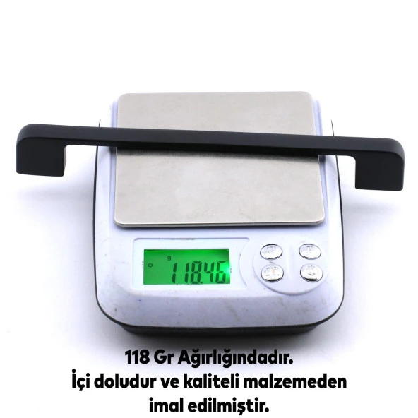 Mobilya Kulp Mutfak Dolabı Çekmece Dolap Kulpları Kapak Kulpu Kulbu Siyah 160 mm Metal - Resim 4