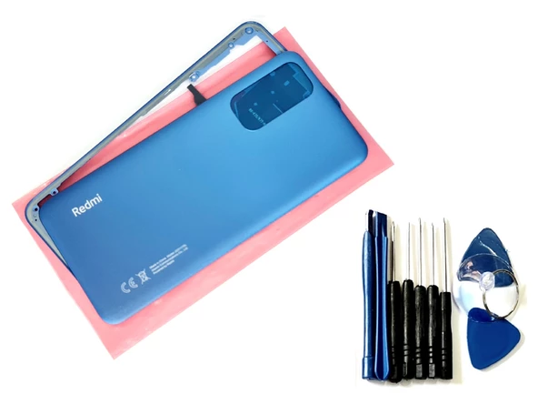 Tkgz Xiaomi Redmi NOTE 11 KASA Arka Pil Batarya Kapağı (TAMİR SETİ) MAVİ