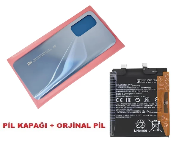 Tkgz Xiaomi Mi 10T Mİ 10T Pro Arka Pil Batarya Kapağı + PİL (CAM) MAVİ