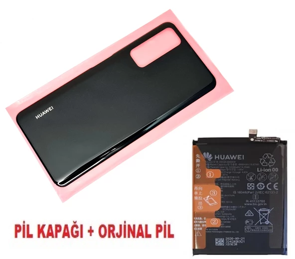 Tkgz Huawei Uyumlu P Smart 2021 Arka Pil Batarya Kapağı + PİL SİYAH