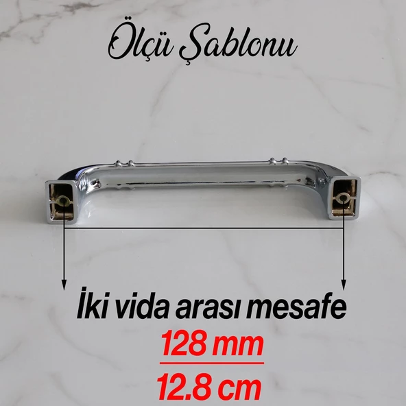 Roma 128 mm Krom Renk Kulp Metal Mobilya Çekmece Dolap Kapak Mutfak Kulpları Kulbu Dolabı Kulpu - 6