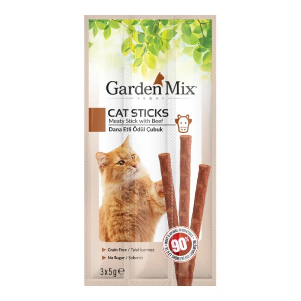 Gardenmix Kedi Dana Etli Stick Ödülü 3x5 Gr