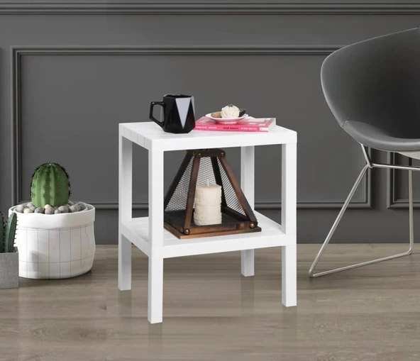 Mithra Life 2 Katlı Plastik Beyaz Banyo Mutfak Rafı MIT1054 - 3