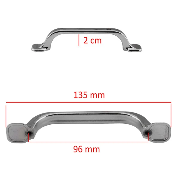 Mobilya Mutfak Dolabı Çekmece Dolap Kapak Kulpu Kulbu 96 mm Krom Metal Kulp - Resim 2