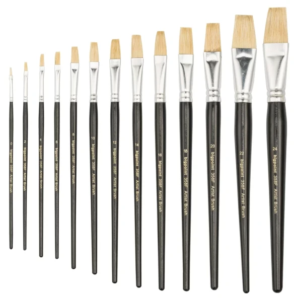 Bigpoint 358F Serisi Beyaz Doğal Kıl Düz Kesik Fırça No: 24 ürün görseli 1