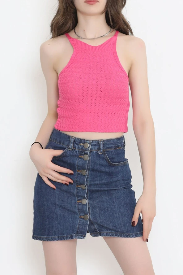 Örgü Desen Triko Atlet Pembe - 952.1019.
