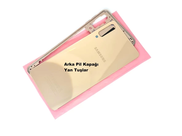 Samsung Galaxy A7 A750 (2018) kasa Arka Pil Batarya Kapağı GOLD