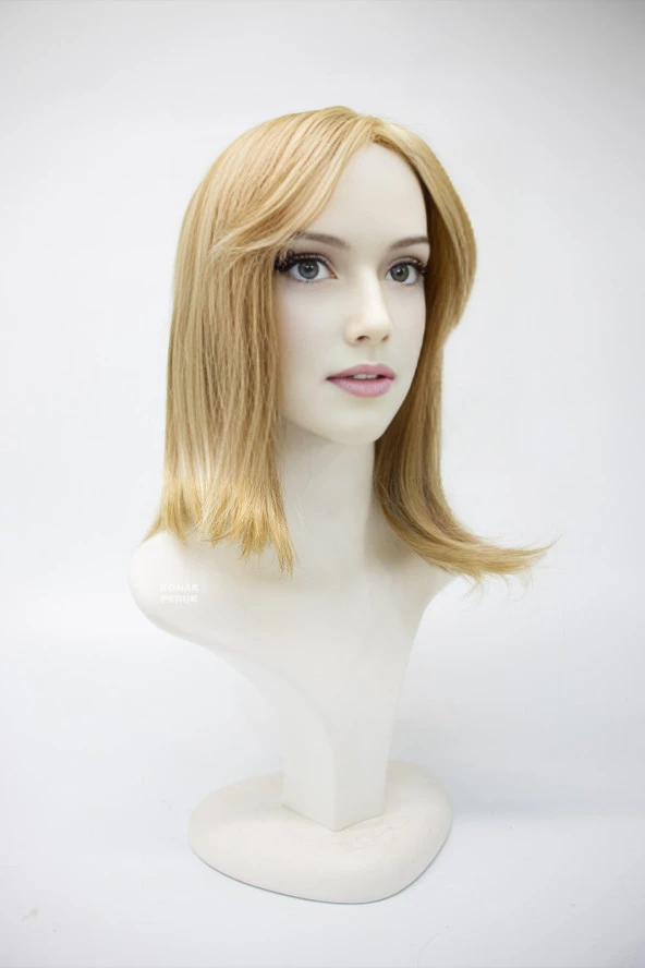 Kısa Boy Düz Fiber Sentetik Peruk - Bal Köpüğü Röfleli - 2