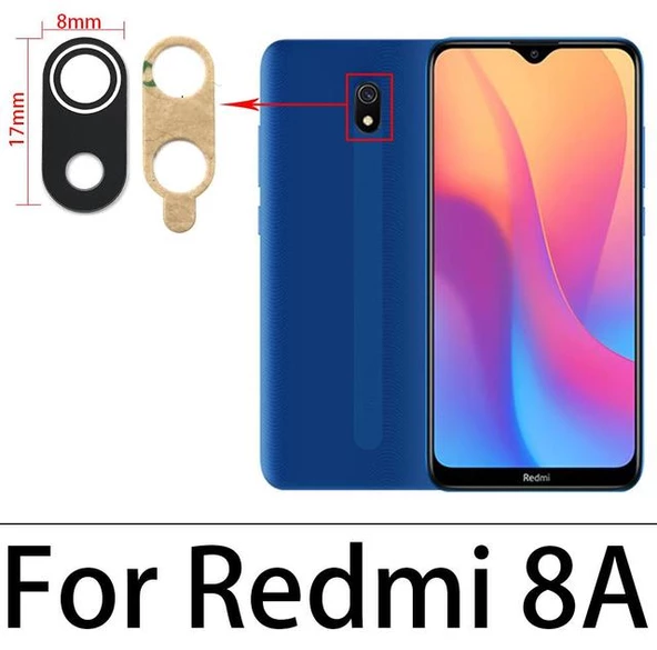 Xiaomi Redmi 8A Arka Kamera Camı Lens Yapışkanlı - 1