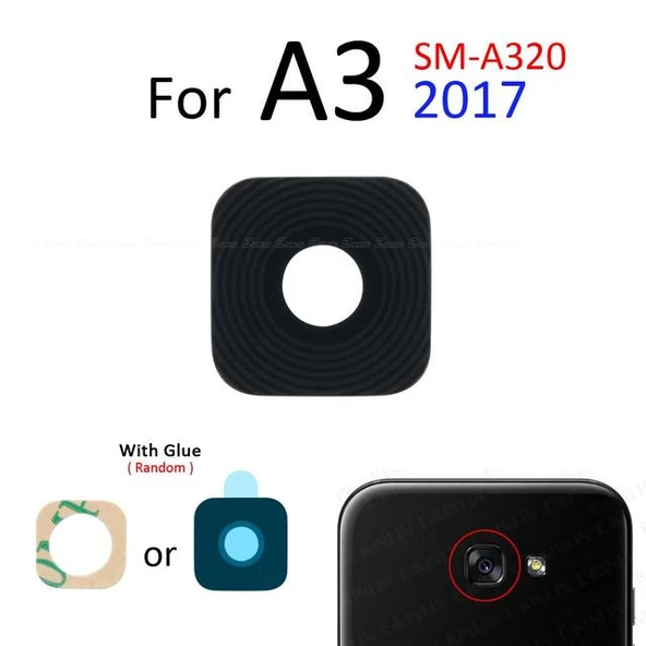 Samsung Galaxy A320 Arka Kamera Camı Lens Yapışkanlı